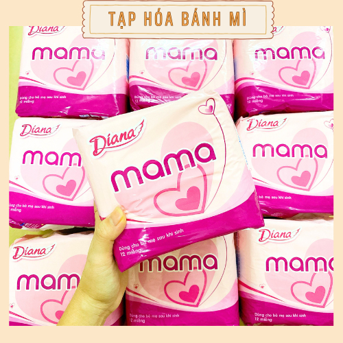[Tặng 1 miếng] Băng vệ sinh Diana Mama gói 12 miếng cho mẹ bỉm sau sinh