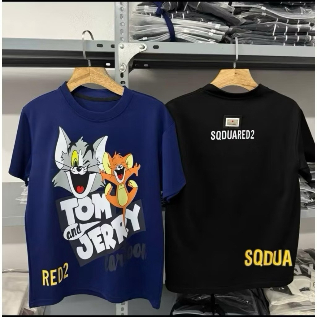 Bộ Thun ĐSQ Tom&Jerry Logo Sau Cổ Hình In Siêu Nét. Áo Phông Tom And Jerry Boy Phố Hot Trend 2025