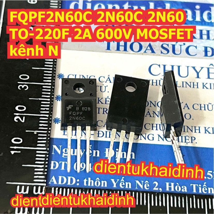 5 con FQPF2N60C 2N60 2N60C MOSFET kênh N 2A 600V TO-220F kde4425