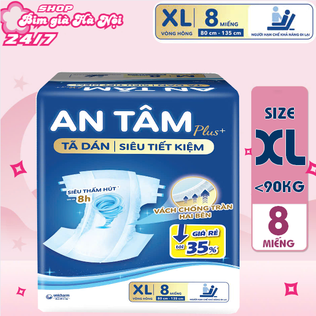 Bỉm già An Tâm XL8 và M8 L8 siêu thấm Có vách chống tràn  #caryn #antam #bỉm antam #phudat #tagiaantam #bim già