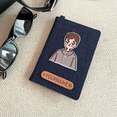 Vỏ bọc hộ chiếu Vuông Shop®️ vải khắc tên passport cover