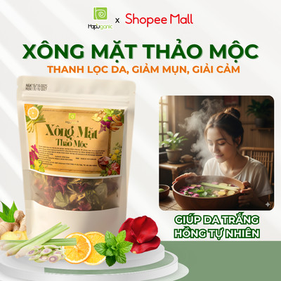 Thảo Mộc Xông Mặt Thảo Dược Thải Độc Se Khít Lỗ Chân Lông Thiên Nhiên Hapuganic Túi 100G