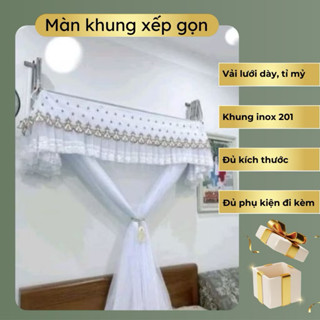 Màn mùng  khung xếp gọn tuyn lạnh cao cấp loại1  khung inox  tiến đạt  