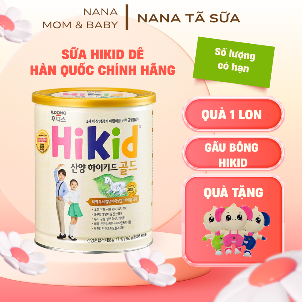 Sữa Hikid Dê núi nhập khẩu chính hãng Hàn Quốc (Quà tặng kèm trong đơn hàng)