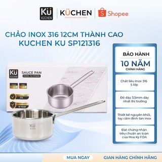 Quánh Inox 316 Nguyên Khối 5 Lớp Kuchen SP121316 Chống Dính Tự Thân | Dùng Cho Bếp Từ | 12cm