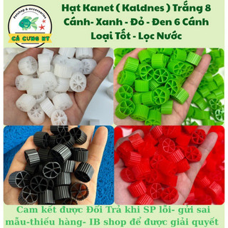  Hạt lọc Kaldnes Loại Tốt Lọc Nuớc Hồ Cá màu Trắng 8 cánh  - Xanh - Đỏ - Đen 6 cánh 