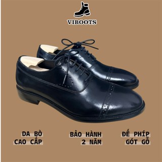  Giày Tây Nam Buộc Dây Oxford Balmoral Captoe Đế Đỏ Phíp Gỗ Da Bò Cao Cấp Cho Nam Kiểu Dáng Lịch Lãm Sang Trọng 