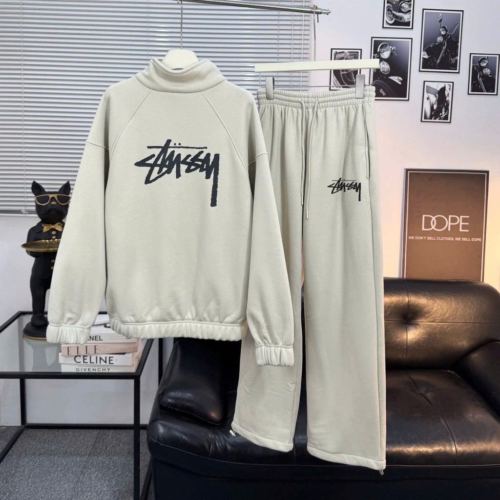 BỘ NỈ thể thao cao cấp - nỉ lót lông cáo, nỉ dày dặn, bộ nỉ nam nữ full size - bộ nỉ stussy