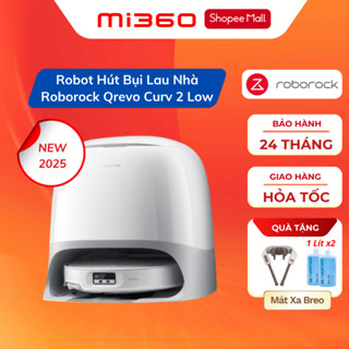  Robot Hút Bụi Roborock QRevo Curv 2 FLow - Lực hút 20000 Pa - Con lăn lau sát mép - Giặt con lăn 75 độ 