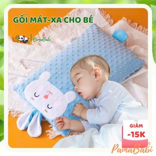 Gối Nhung Hạt Đậu Tai Thỏ Mềm Mại, Gối Mát-xa Cho Bé Mang Đi Học KT 30x45 cm