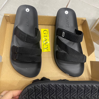  Dép nữ Giavy quai 3 dây ngang phối sợi chéo TK377  Gia Vy quai vải dù và đế cao su  