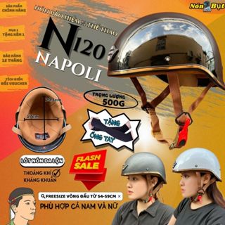  Nón Bảo Hiểm 1 2 NAPOLI GANGSTER N120 Đen Bóng Cao Cấp Phong Cách Racing Đường Phố Cá Tính   CHÍNH HÃNG   