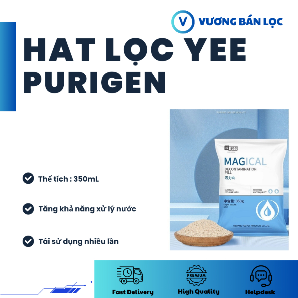 Hạt Lọc Purigen Magical YEE (tặng túi) - Vật liệu lọc cao cấp làm trong nước, khử màu cho bể cá