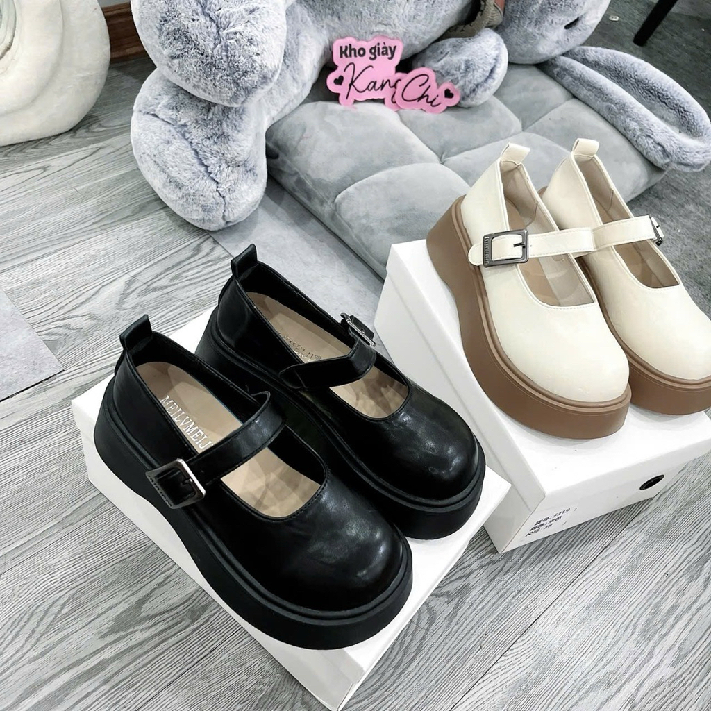 KANG SHOP Giày lolita nữ đế 5cm êm mềm chuẩn Qc full box shoese nữ, dép nữ