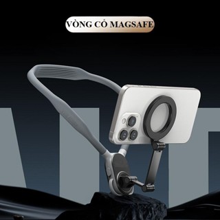 Vòng đeo cổ giá đỡ điện thoại hỗ trợ tháo nhanh bằng silicon cao cấp hít magsafe quay chụp video vlog 