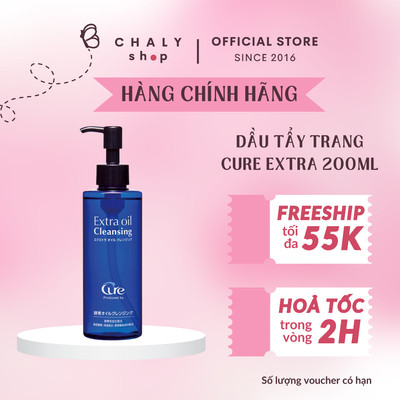 Dầu tẩy trang dưỡng ẩm da nhạy cảm Cure Extra Oil Cleansing 200ml Nhật Bản