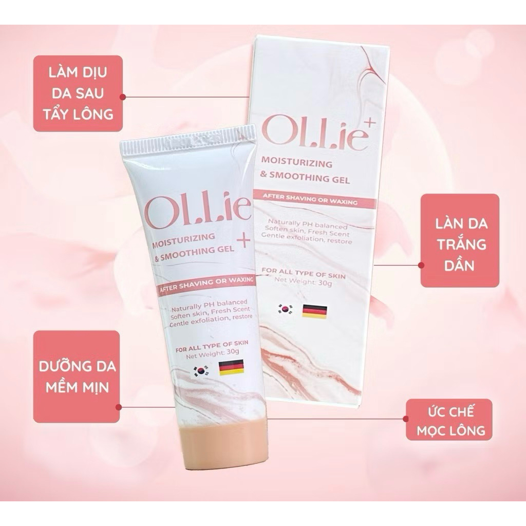 Kem dưỡng da Ollie sau tẩy lông làm dịu da, mềm mịn và làm chậm quá trình mọc lông chiết xuất thiên 
