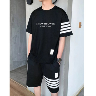 Set bộ thời trang nam phối sọc THOW cá tính K1