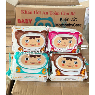   Freeship  Khăn ướt an toàn cho bé không mùi vải bi nhà MomBabyCare BABY WIPES kích thước 24cm x18cm 