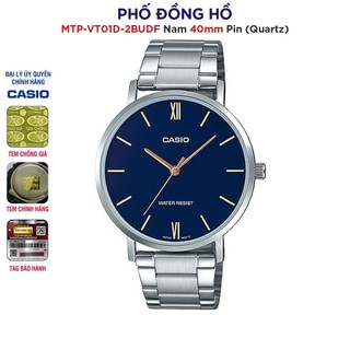 Đồng hồ nam dây kim loại casio anh khuê mtp-vt01d-2budf