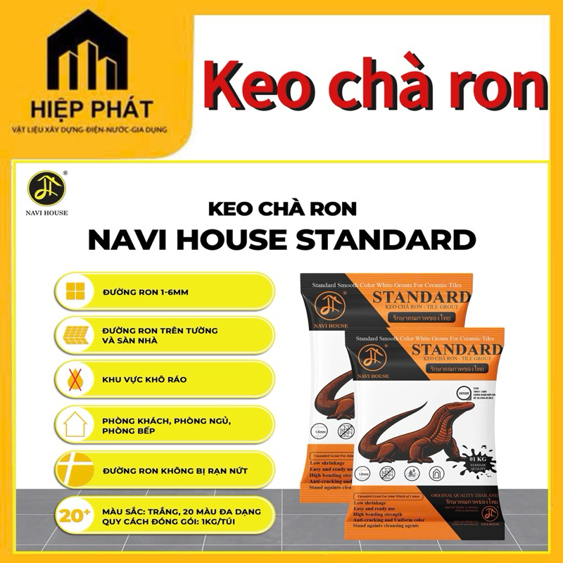 Keo chà ron Navi House Keo chà ron Thái Lan Cá Sấu NAVI HOUS keo chít mạch trét ron gạch (1kg) CAO C