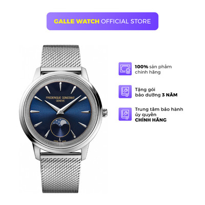 Đồng hồ Frederique Constant Classic Moneta Moonphase FC-206N3S6B dây thép đeo tay cao cấp chính hãng