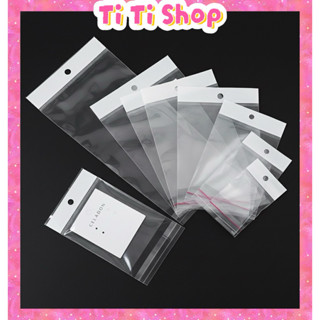 100 túi bóng kiếng trong Opp nilong dán miệng màng ngọc có lỗ treo (Túi Dày Loại 1)-CHỌN SIZE THEO PHẨN SD