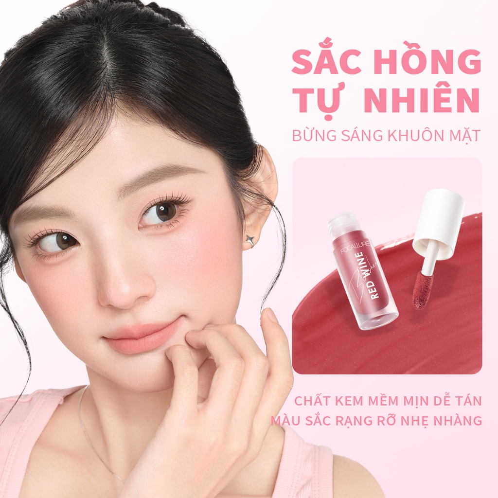 FOCALLURE Má hồng dạng kem Hangover Red Wine 4 màu đẹp tự nhiên 5g | BigBuy360 - bigbuy360.vn