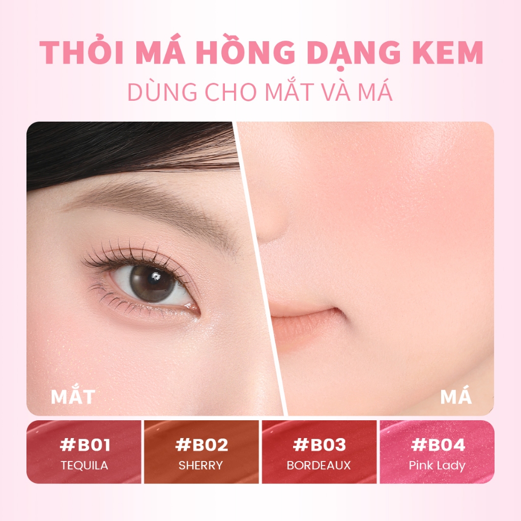 FOCALLURE Má hồng dạng kem Hangover Red Wine 4 màu đẹp tự nhiên 5g | BigBuy360 - bigbuy360.vn