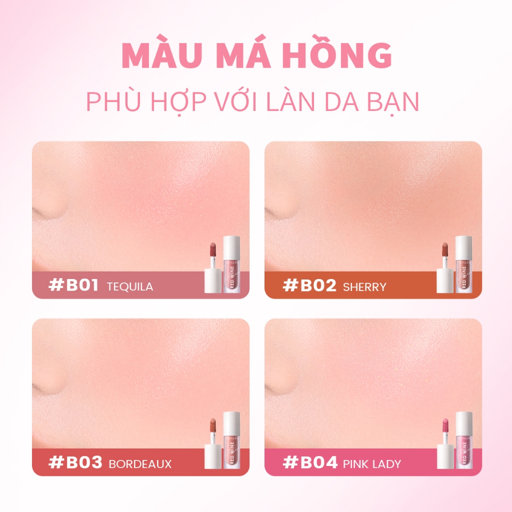 FOCALLURE Má hồng dạng kem Hangover Red Wine 4 màu đẹp tự nhiên 5g | BigBuy360 - bigbuy360.vn