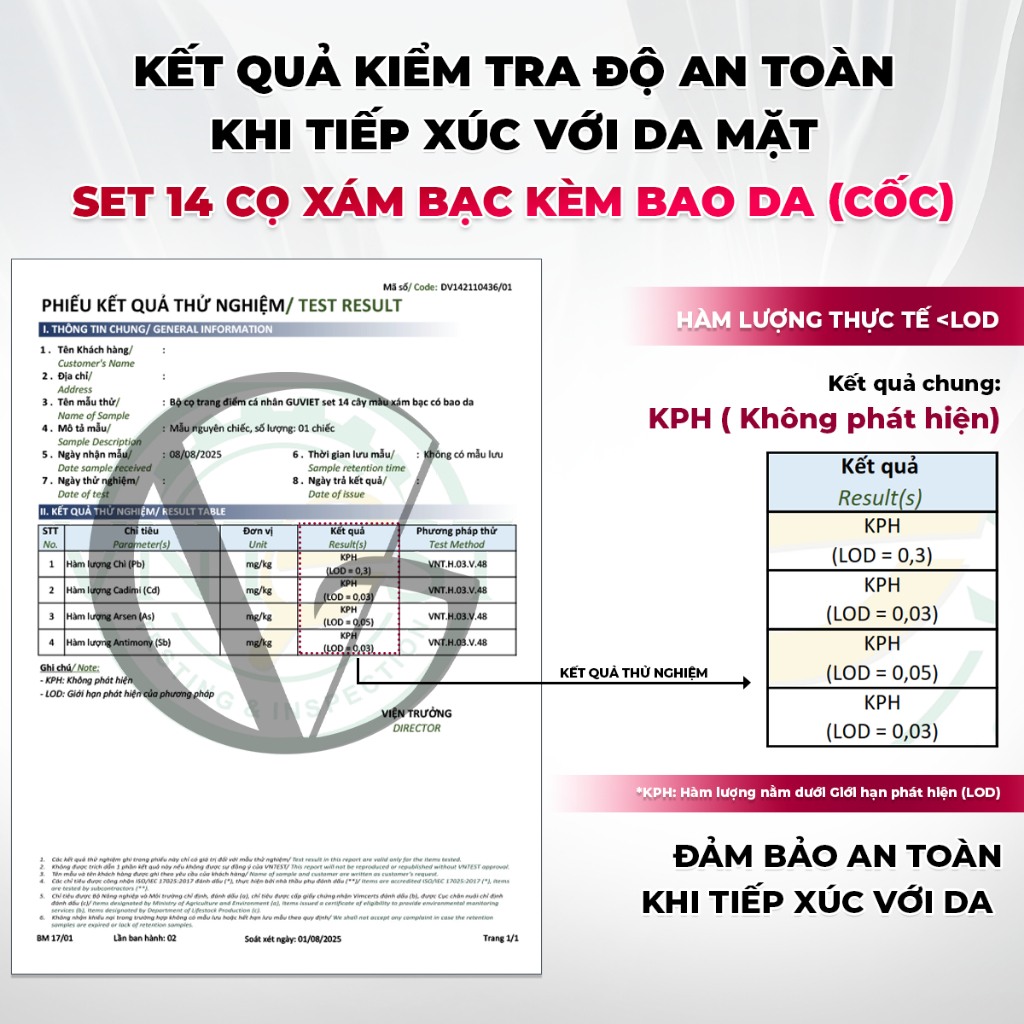 Bộ cọ trang điểm cá nhân GUVIET set 14 cây màu xám bạc có bao da (cốc) | BigBuy360 - bigbuy360.vn