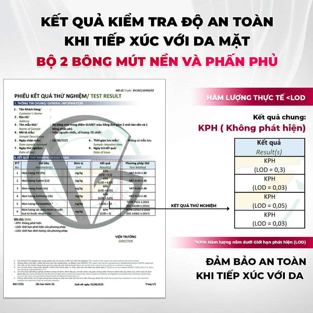 Bộ bông mút trang điểm GUVIET màu hồng đen gồm 2 mút tán nền và 1 bông phấn phủ | BigBuy360 - bigbuy360.vn