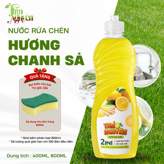  Nước rửa chén Thảo Nguyên dung tích 400 ml - Hương sả chanh  cam tự nhiên - Hỗ trợ loại bỏ dầu mỡ Giúp khử mùi tanh 