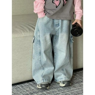  Quần bò jean dài bé trai bé gái ống suông túi hộp phong cách Hàn Quốc Q10 Viola Kids 