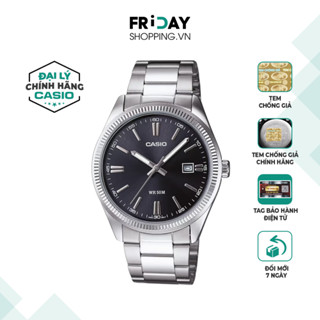 Đồng Hồ Casio Nam MTP-1302D-1A1VDF Mặt Tròn Màu Đen Dây Kim Loại Chính Hãng
