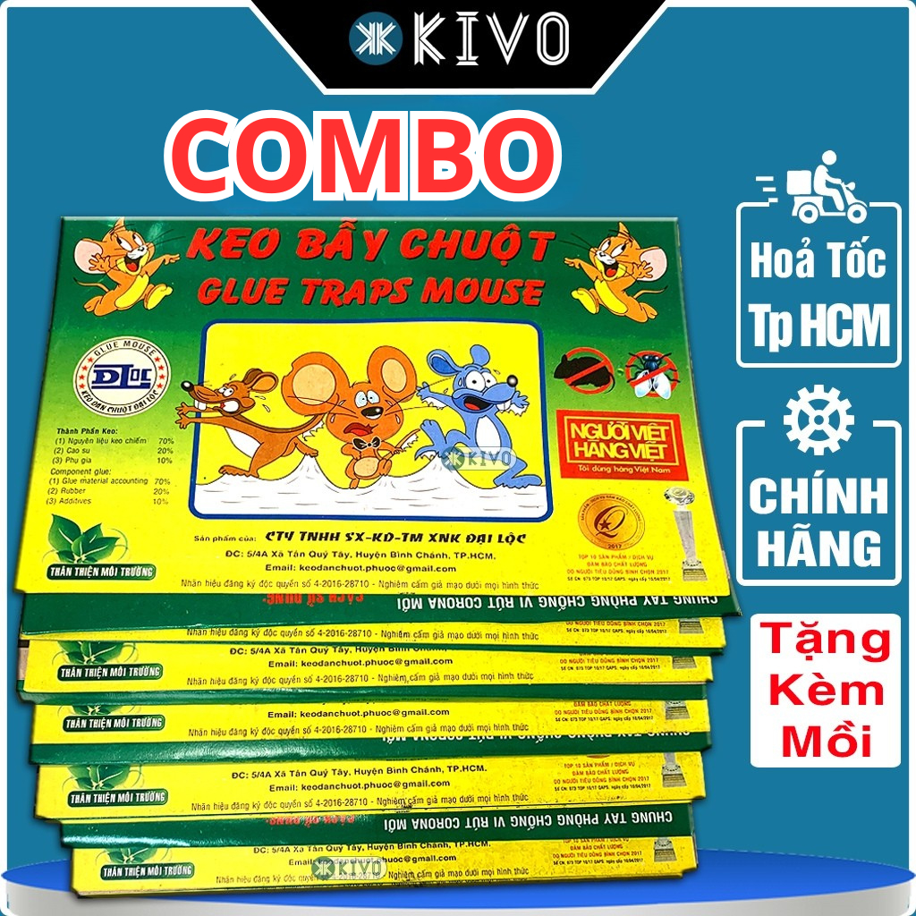 Keo Dính Chuột Siêu Dính ĐẠI LỘC LỚN - Combo Miếng Keo Bẫy Chuột Bắt Chuột, Ruồi Và Côn Trùng-Kivo