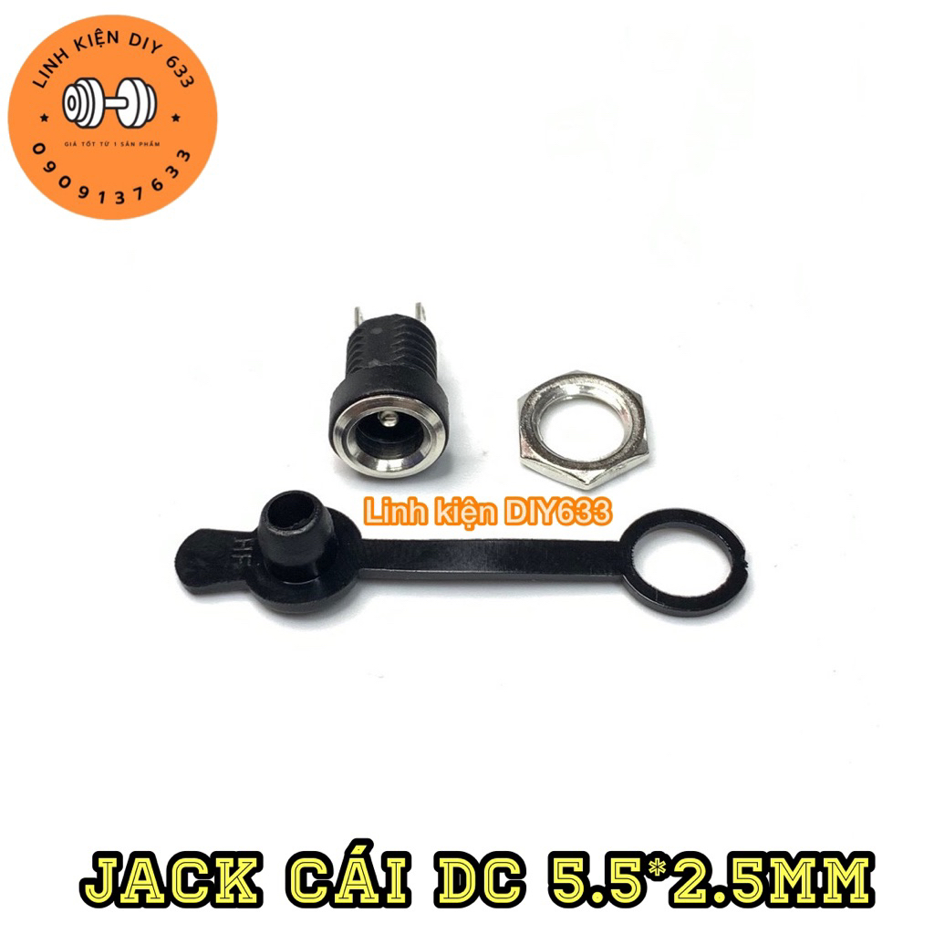 Jack cái DC 5.5*2.5mm có ốc vặn (DIY633)