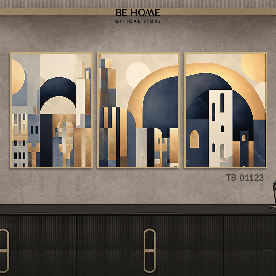 Tranh 3 Tấm Canvas Đa Dạng Mẫu Mã Trang Trí Phòng Ngủ, Phòng Khách, Spa - Behome Decor