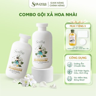   Combo mua 1 tặng 3  Dầu gội xả thiên nhiên Nhài Gừng Bưởi Sovena - Không silicone paraben hỗ trợ mọc tóc ngăn rụng 