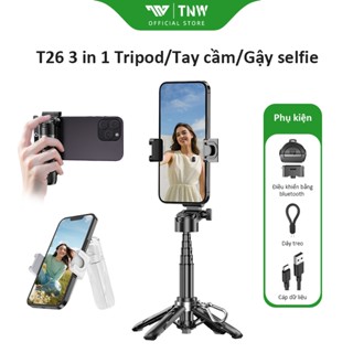  TNW T26 Chân tripod mini Gậy chụp ảnh Bluetooth có đèn trợ sáng Gậy selfie cho điện thoại Capgrip 