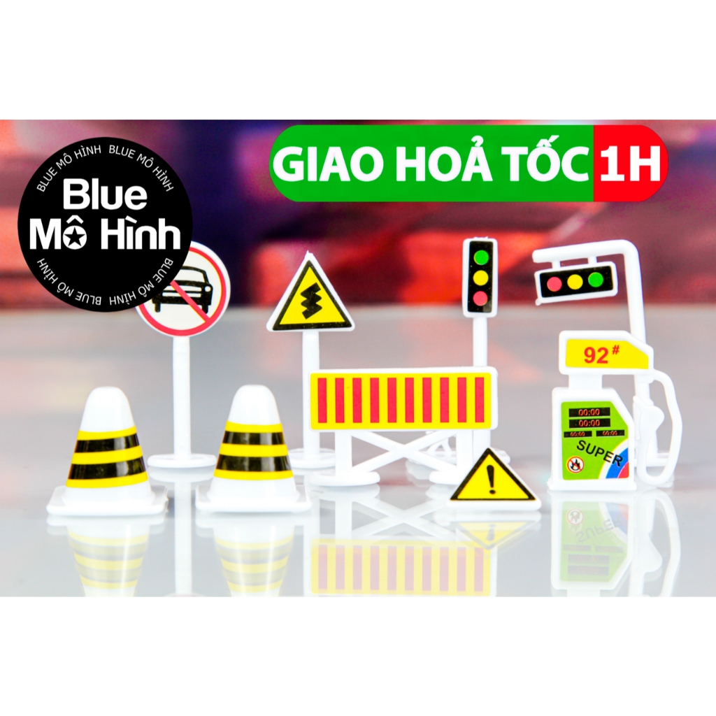 Biển báo giao thông trang trí garage xe mô hình