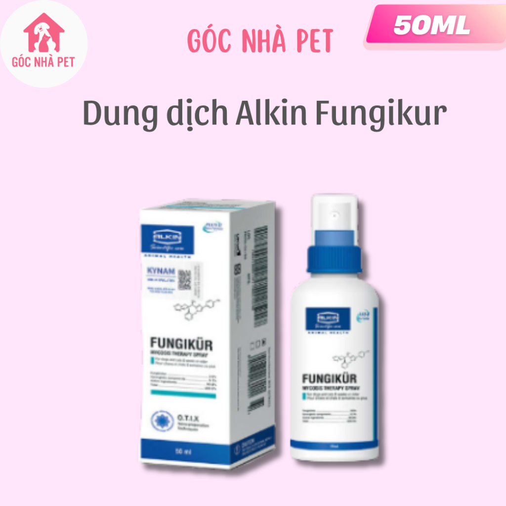 [Chính Hãng Kỳ Nam] Alkin Fungikur 50ml hỗ trợ cho các bé chó mèo bị nấm