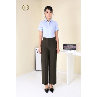 Quần tây nữ ống xuông vừa chất vải dày dặn có độ co giãn tốt lưng cao mặc trên rốn 3cm mã 722