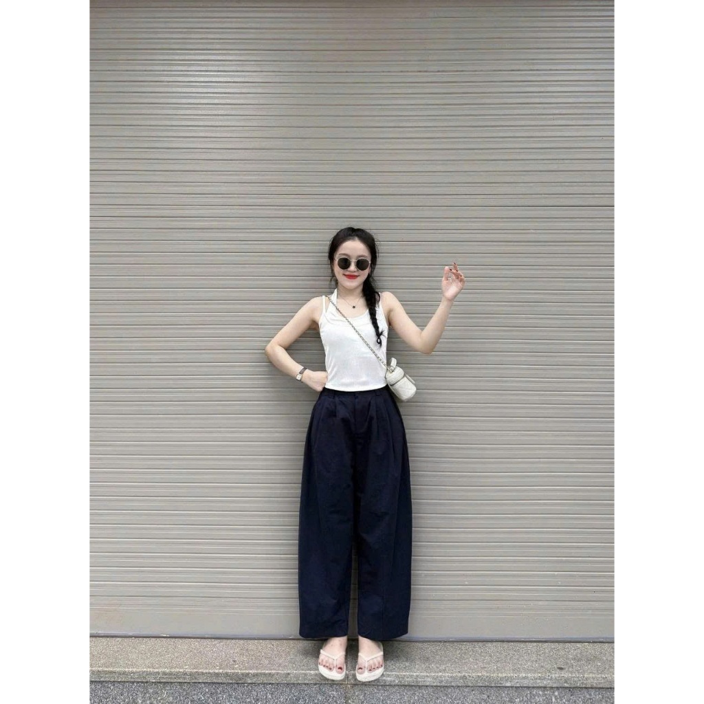 Quần Ống Rộng Nữ Vải Kaki Gió Lụa Loại 1 Co Giãn Mềm Mát Lưng Chun Sau Cạp Cao MA686 | BigBuy360 - bigbuy360.vn