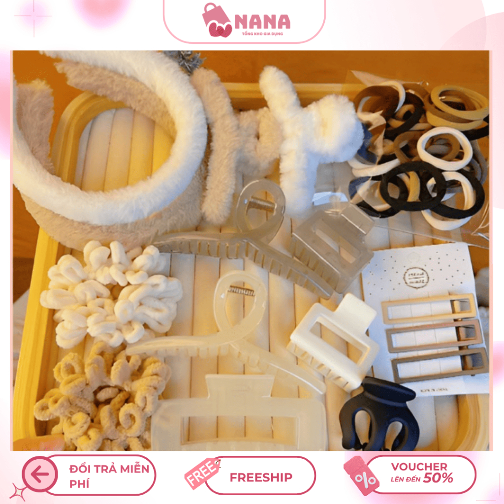 Set 35 Phụ Kiện Tóc Cho Bé & Nữ – Chun Buộc, Kẹp Tóc, Băng Đô, Kẹp Càng Cua Đa Dạng, Thời Trang