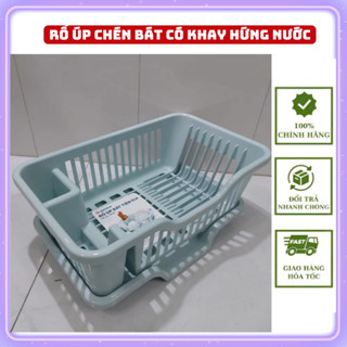  Rổ úp chén bát có khay hứng nước nhựa hàng Việt Nhật Chính Hãng 