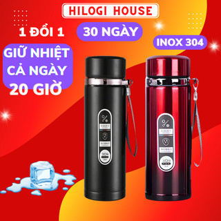  Bình nước giữ nhiệt 1 lít inox 304 bình giữ nhiệt 1000ml giữ nóng 10g lạnh 20g có dây treo và khay lọc trà 