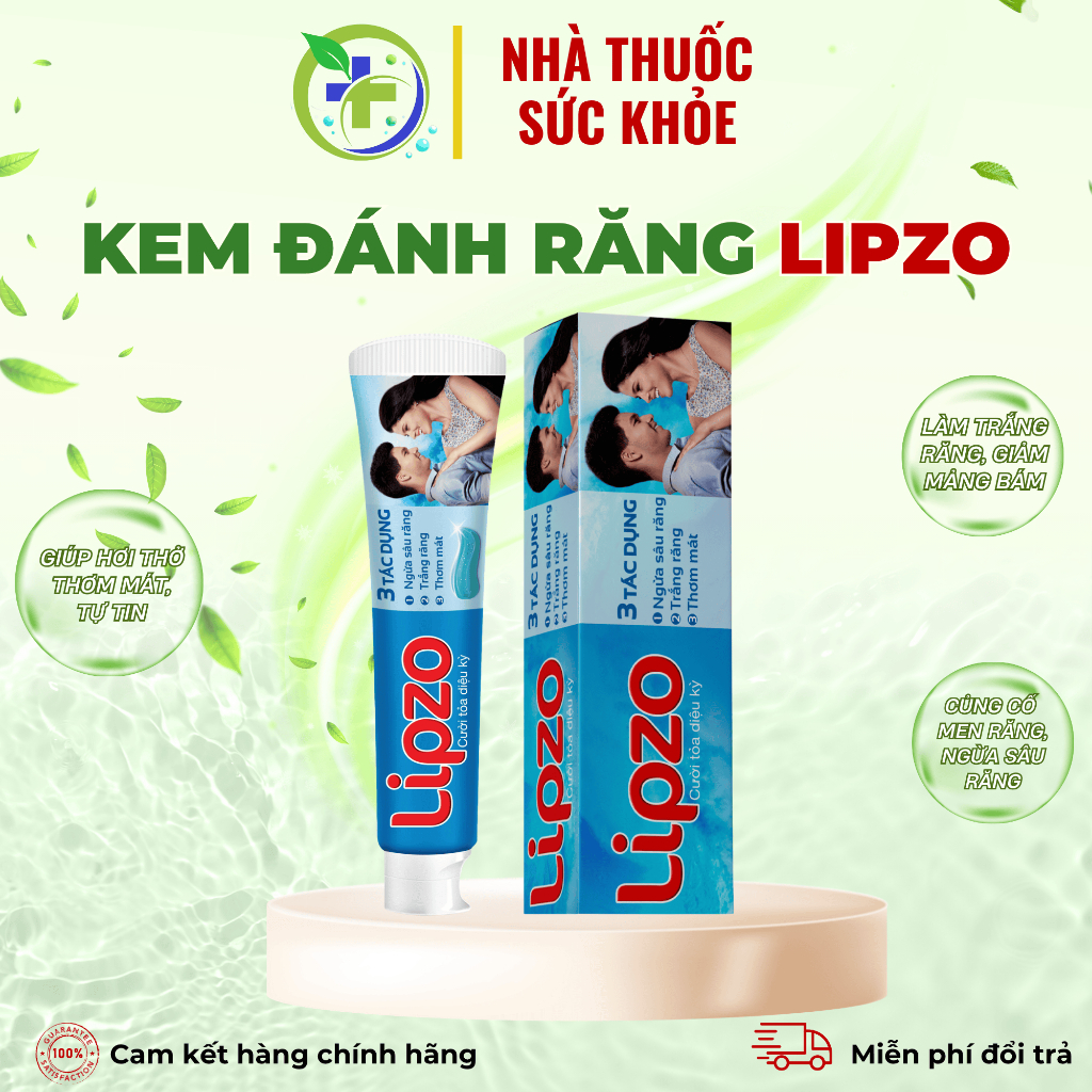 Kem đánh răng Lipzo - Ngừa sâu răng, giúp trắng răng, thơm miệng (Tuýp 190g)
