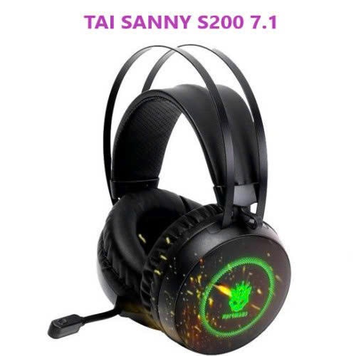 Tai nghe chuyên game cao cấp SANNY S200 kết nối có dây cổng USB 7.1  Led cực đẹp, âm thanh siêu hay