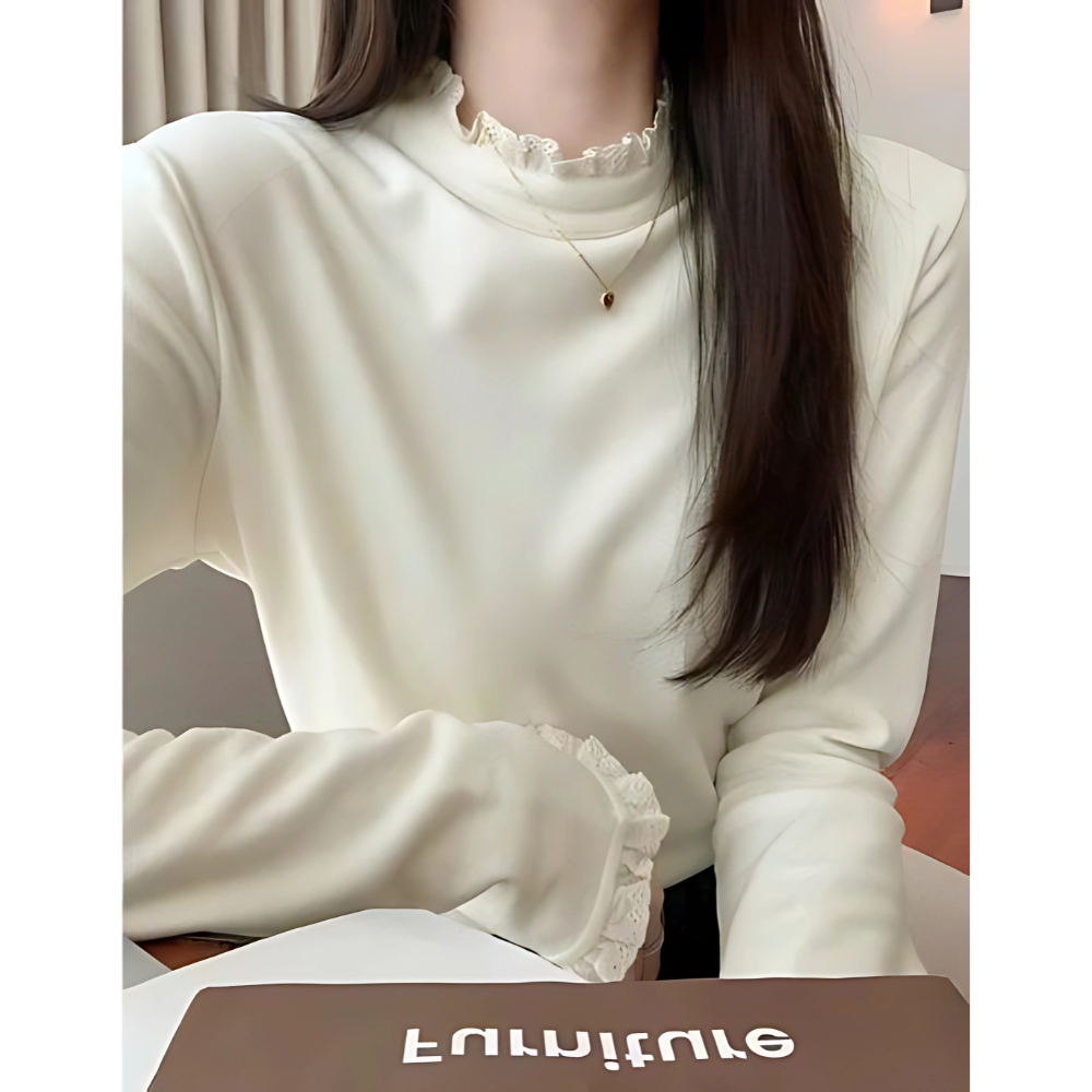 [New Winter] Áo giữ nhiệt lông thỏ phối ren điệu đà ấm áp size 35-80kg | BigBuy360 - bigbuy360.vn